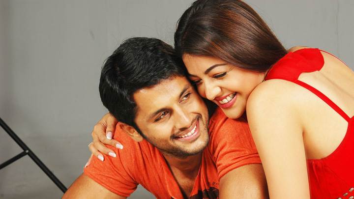 Kajal Aggarwal And Nitin In Red Dress Laughing – Aatadista